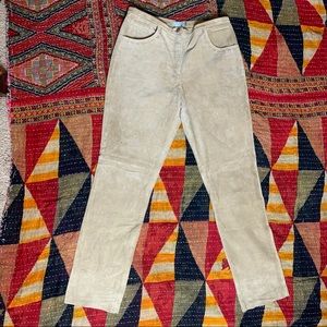 🍊 Khaki suede lined pants M size 10
